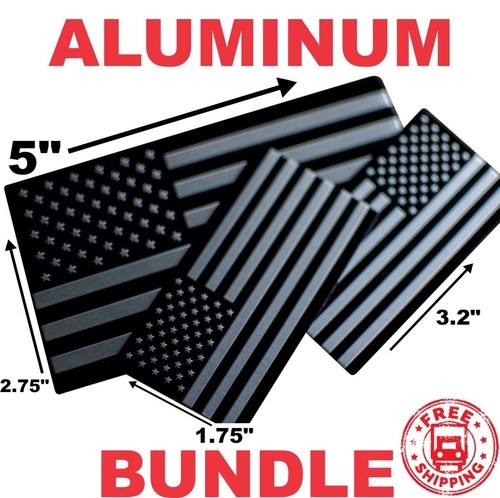 (2 PACK) 3D ALUMINUM American Flag Sticker Decal Emblem 3M HUGE 5x2.75 - Foto 5
