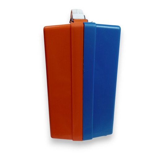 Fiambrera de plástico Wayne Gretzky Oilers Aladdin años 80 RARA AZUL Y NARANJA - Imagen 10 de 17