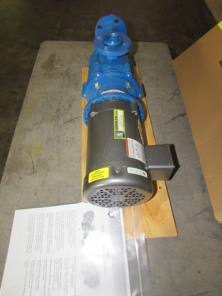 SERFILCO P-51-2422-JF , FIBER PUMP &MOTOR, 1" ,3ph, 230/460 Volt, 0.75hp, NEW! - Image 4 of 4