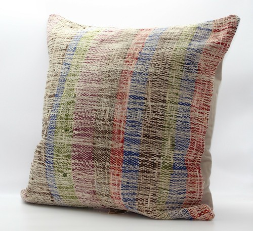 Handmade Turkish Decorative Vintage Kilim Pillow Cover 24'' X 24''(60X60 cm) - Picture 3 of 4