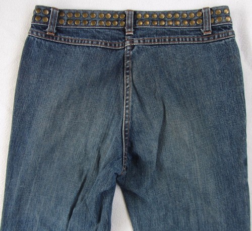 J.Crew Women's Loose Fit Boot Cut Dark Wash Jeans With Stud Accents - Petite 6 - Picture 5 of 6