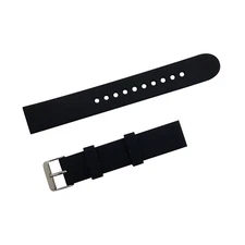 HNS 18MM Silicone Soft Rubber Diver Black & Green  Watch Replacement Strap Band