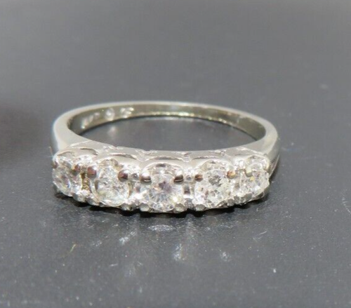 14K WG 5-DIAMOND ANNIVERSARY BAND RING 0.50 tcw SZ 6.5 4.13mm Wide 2.39g(AI-2082 - Picture 11 of 18