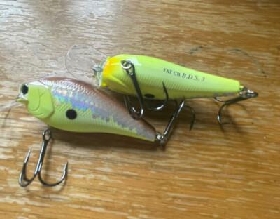 2 Leurres Lucky Craft Fat CB BDS 3 MS - Couleur Marron Crack Shad - Occasion
