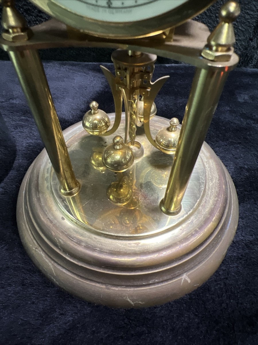 ⛰GlasFliesenmalerei 【Novembertag】 M.Horn RARE Vintage KUNDO Black Forest Floral Dome Clock Germany