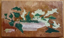 VICTORIA COSTINIU, ROMANIA ROMANIAN MODERN MODERNISM EXPRESSIONIST FLORAL OIL