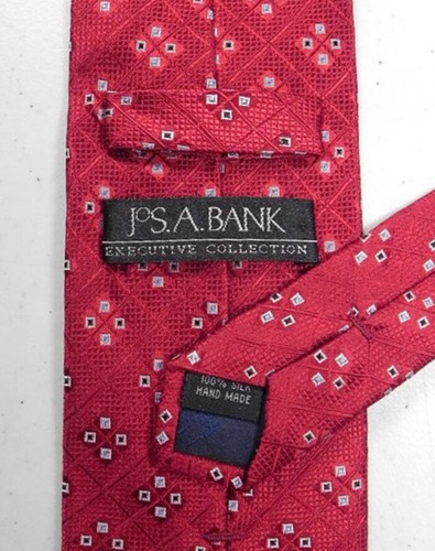 JOS A BANK Executive Collection Krawatte Rautenmuster rot blau schwarz Seide - Bild 3 von 3