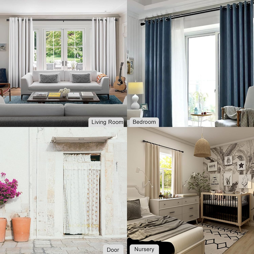 Curtain Rods for Windows 16 to 144 Inches Adjustable Length 1 Inch Diameter Wind - Picture 3 of 12