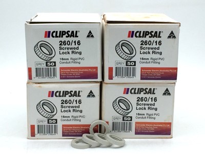 Clipsal 260/16 Screwed Lock Ring Nut 16mm Thread PVS Grey x236 pcs