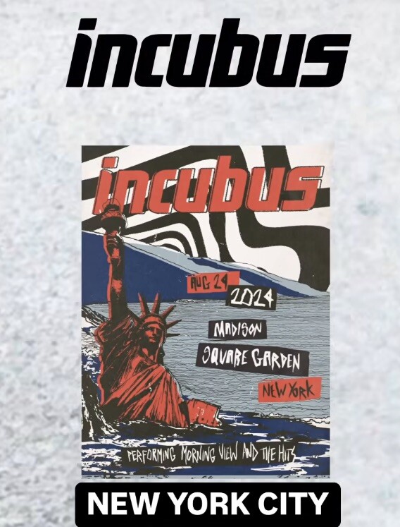 Incubus 2024 Tour Madison Square Garden 8/29/24 Limited