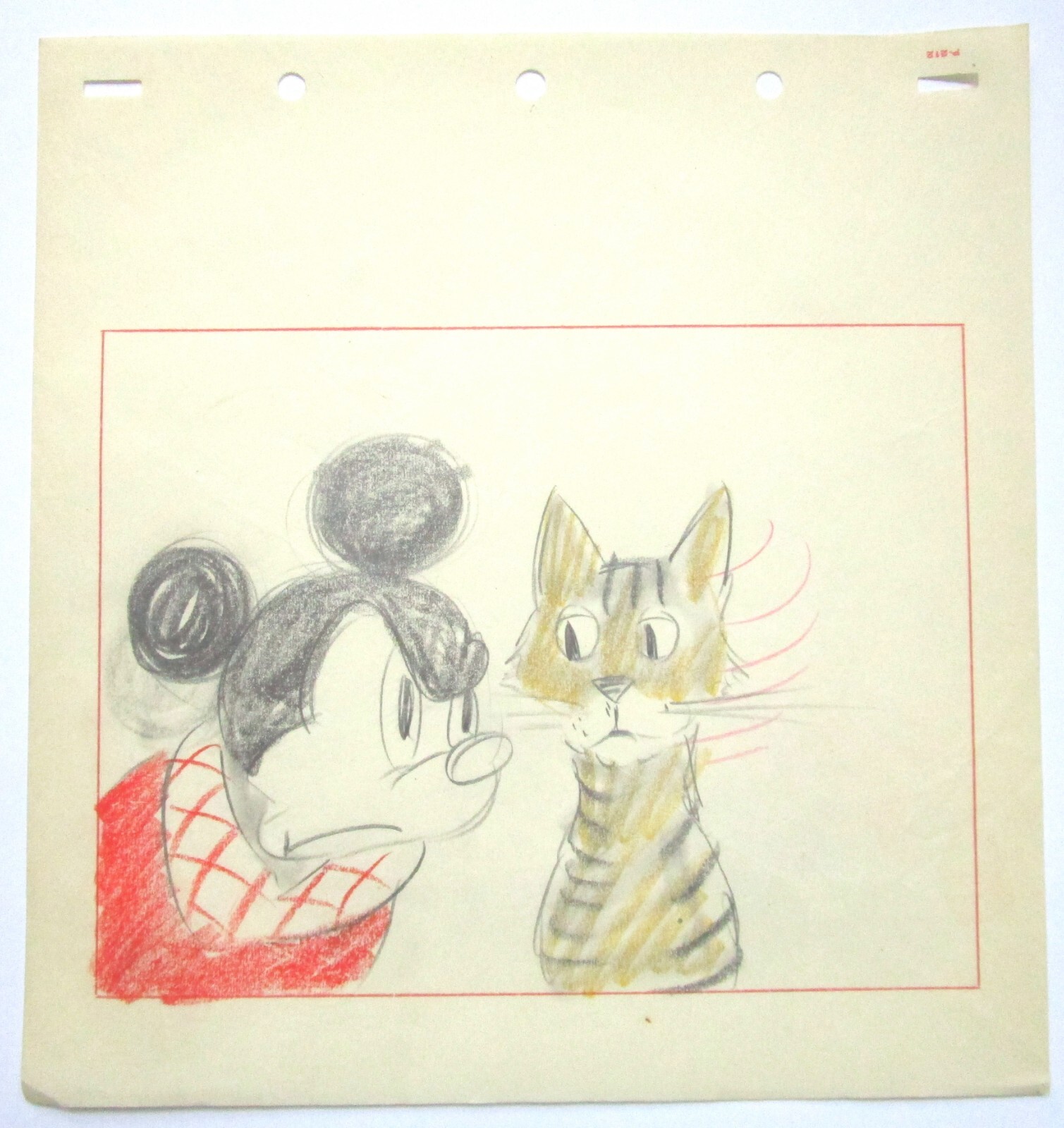 MICKEY MOUSE 1943 CAT Walt Disney ORIGINAL PRODUCTION STORYBOARD cel DRAWING