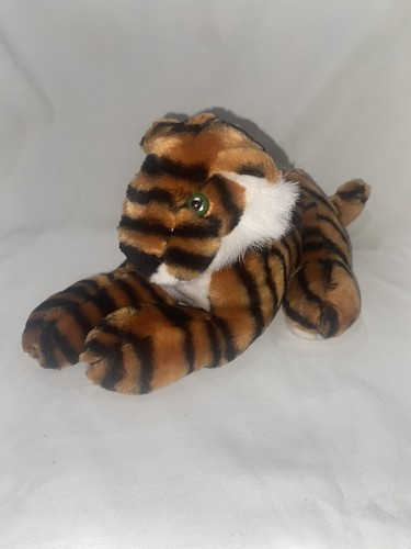 B.J. TOY COMPANY Peluche vintage tigre posa posa perline pieno peluche - Foto 1 di 13