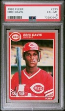1985 FLEER 533 ERIC DAVIS PSA 6 ROOKIE CARD!!! REDS