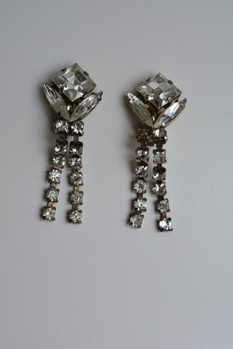 Alte Ohrclips mit Strass - Vintage 70er/80er Jahre