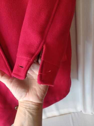 Basic Editions Wool Coat Women’s 10 Vintage, Red, Plaid Lining, Button Closure - Picture 7 of 14