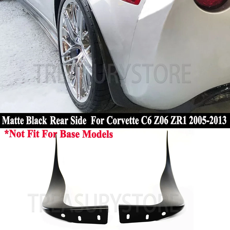 Guardabarros trasero negro mate para Chevy Corvette C6 Z06 ZR1 2005-2013 Foto 2 de 4