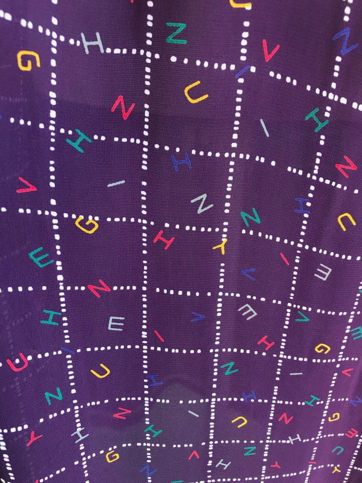 Vestido De Colección Años 80 Givenchy Púrpura Rejilla Deletreado - Talla Pequeña Foto 2 de 4