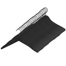 25x premium high quality wooden hangers 45 cm wide, with plastic, black