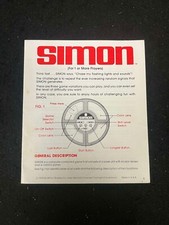 VINTAGE SIMON GAME MANUAL