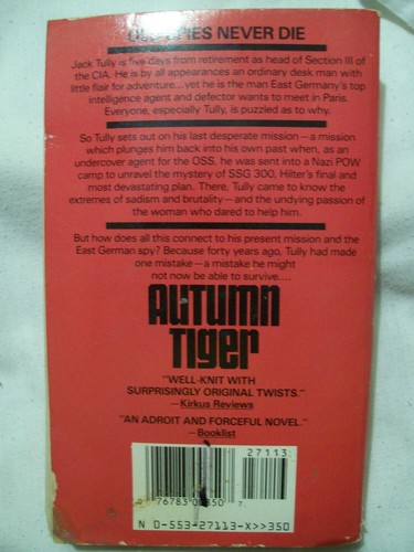 AUTUMN TIGER BOB LANGLEY 1988 PAPERBACK - Picture 2 of 2