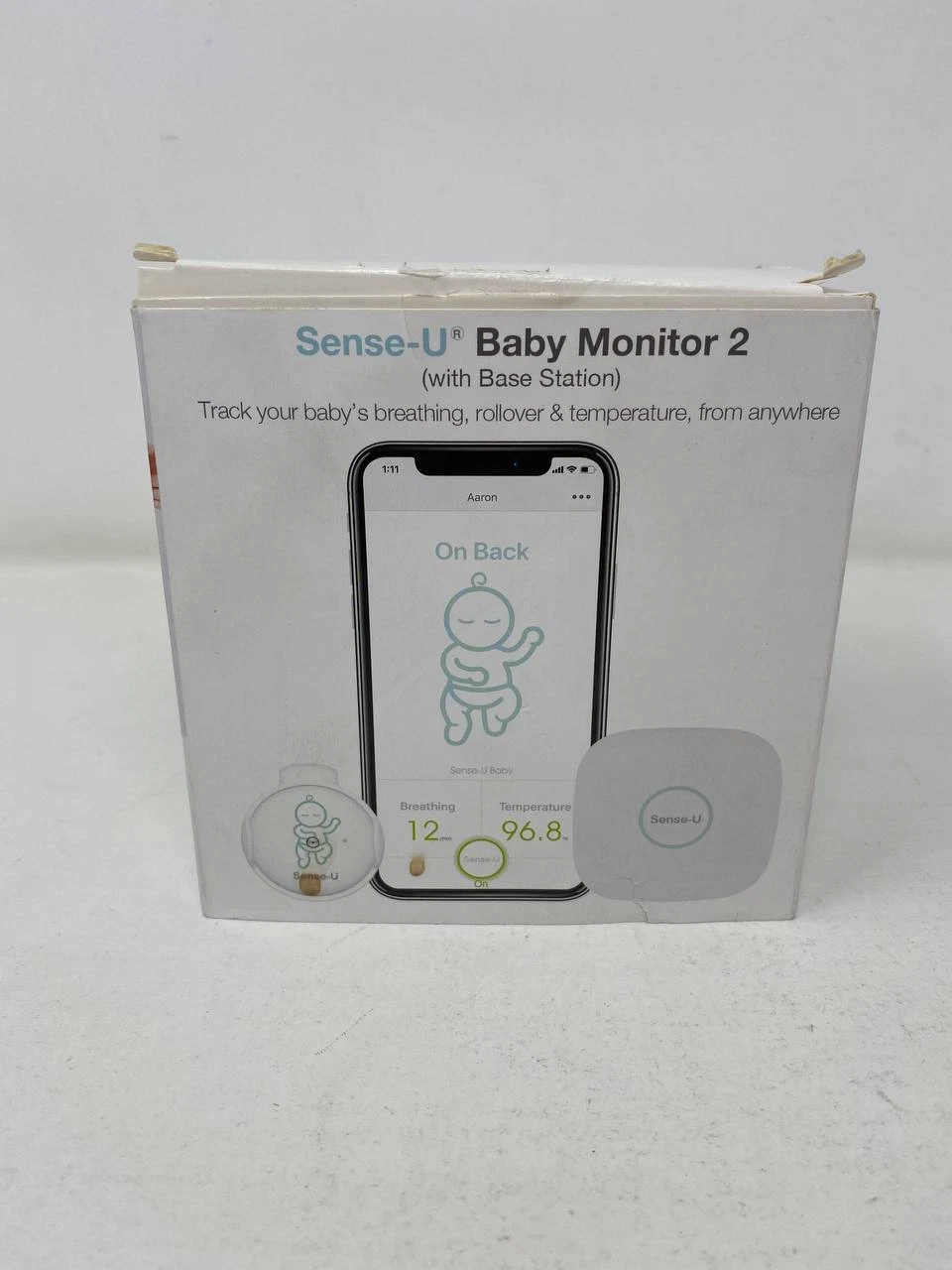 Sense-U Baby Monitor 2 Breathing Movement Body Temp Rollover Open Box