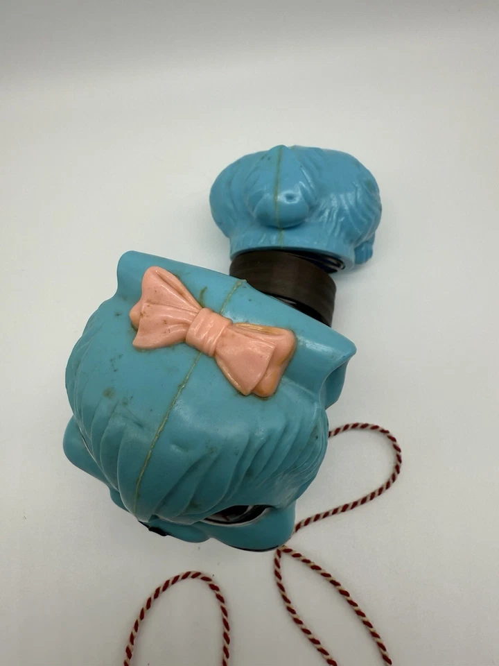 Vintage 1950s Slinky Kitty Cat Blue W/Pink Bow Celluloid - Image 3 of 4