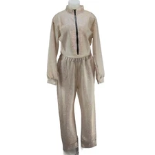 Women's Gold Sparkly Two-Piece Set Jacket & Pants Size XXL
