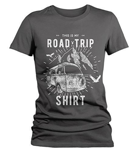 Women's Hipster Road Trip T-Shirt Mountains Adventure Camping Shirt - Picture 4 of 12