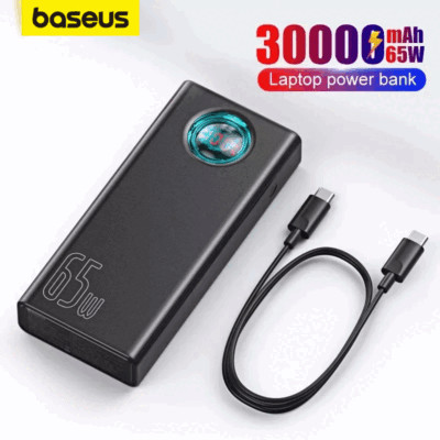 30000mAh Power Bank PD 65W QC4.0 Schnell Ladegerät USB C Externer Akku Universal