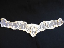 VTG antique net hand made Lace Collar Trim Applique Patch