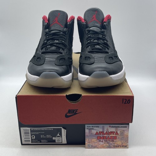 Size 9 - Air Jordan 11 Retro IE 2021 Low Bred Black White Red (919712-023) - 第 2/9 張圖片