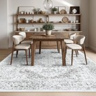 Washable Distressed Area Rugs - Living Room Bedroom Low Pile 9x12 Light Gray