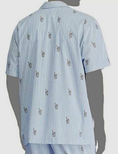 POLO RALPH LAUREN ROWING CREW Sailor BEAR Blue STRIPE PAJAMA Shirt TOP Mens M - Picture 9 of 9