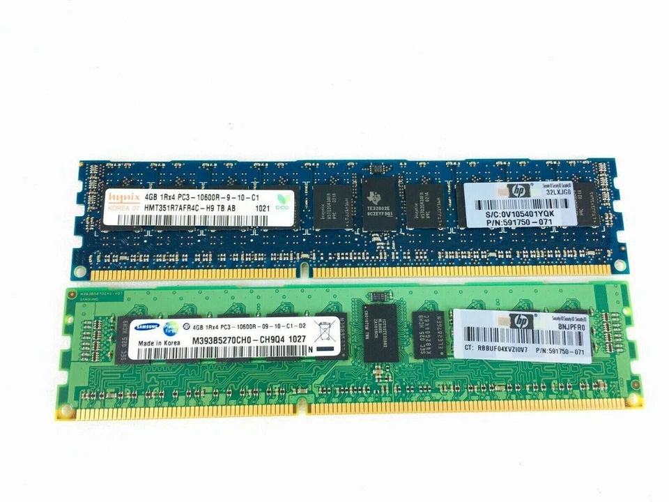 Lote de 45 Memoria RAM Servidor Marca Mix Samsung & Hynix 4GB 1Rx4 PC3-10600R Foto 4 de 4
