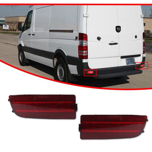 2X Red LED Rear Bumper Reflector Tail Signal Lights For 07-18 Benz Sprinter W90 - Picture 3 of 12