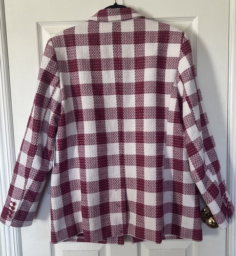 Mujer Blazer Traje Chaqueta Liz Claiborne Rosa y Blanco Cuadros Talla 16 Nuevo - Imagen 5 de 13
