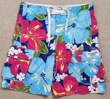 Abercrombie  Fitch Blue Floral Hawaiian Board Shorts Swim Trunks Mens Medium