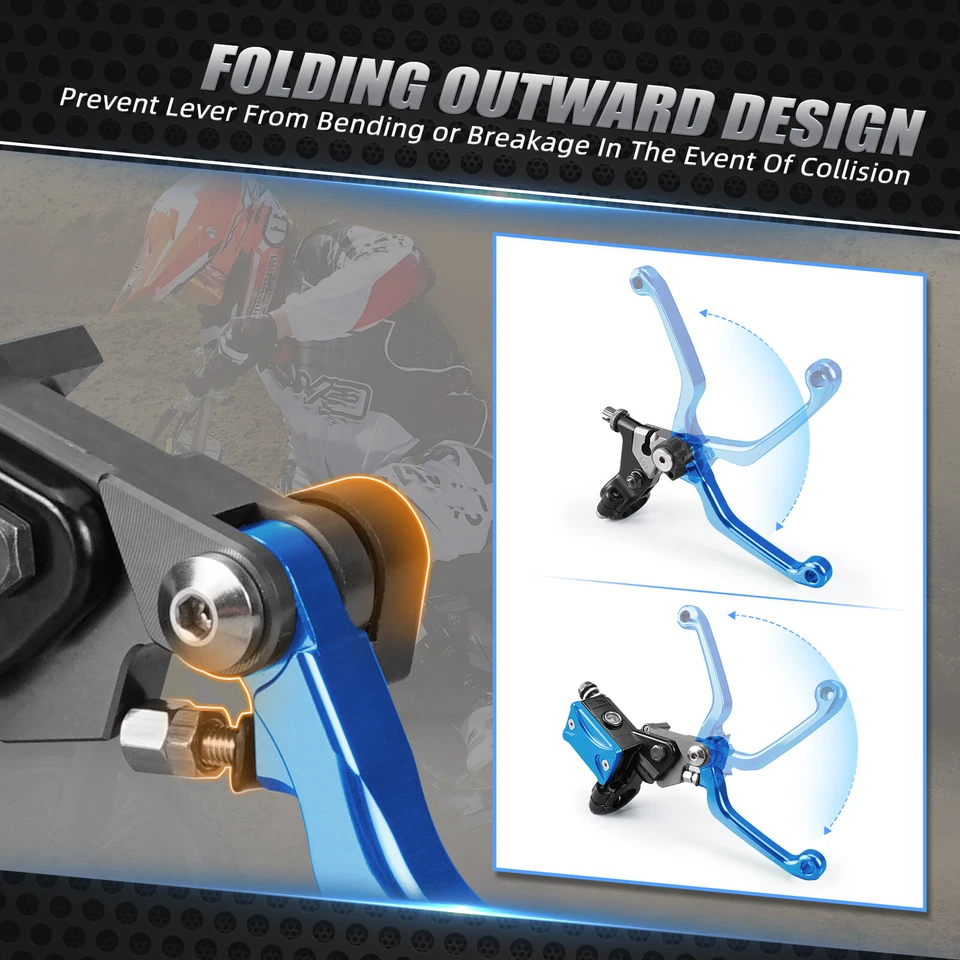 Palancas de embrague de cable de freno hidráulico de 7/8" para Yamaha YZ80 YZ85 125 250 426F 450F Foto 2 de 4