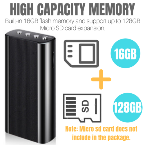 240 Hr Mini Spy Digital Voice Activated Recorder Audio Recording Device MP3 16GB - Picture 5 of 11