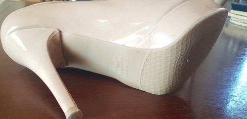 Russell & Bromley Stuart Weitzman Shoes Beige UK 6 Patent Leather Open Toe - Picture 5 of 8