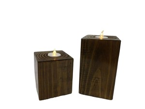 VTG Lot of 2 Walnut Finished Wood Turned Candlestick Wall Sconce Holder Wedding