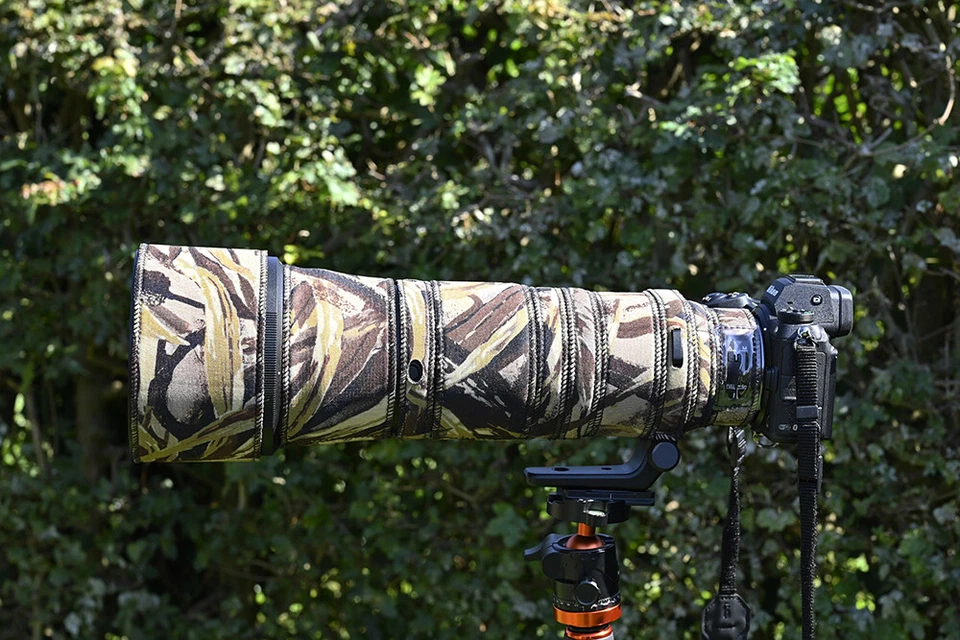 OUTDOOR PHOTOGRAPHY GEAR Nikon Z 180 600 VR Neoprene Mimetico Protezione Obiettivo Cover Mimetico