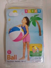 New Inflatable INTEX 24 Inches Multicolor Glossy Summer Pool Beach Ball Age 3 