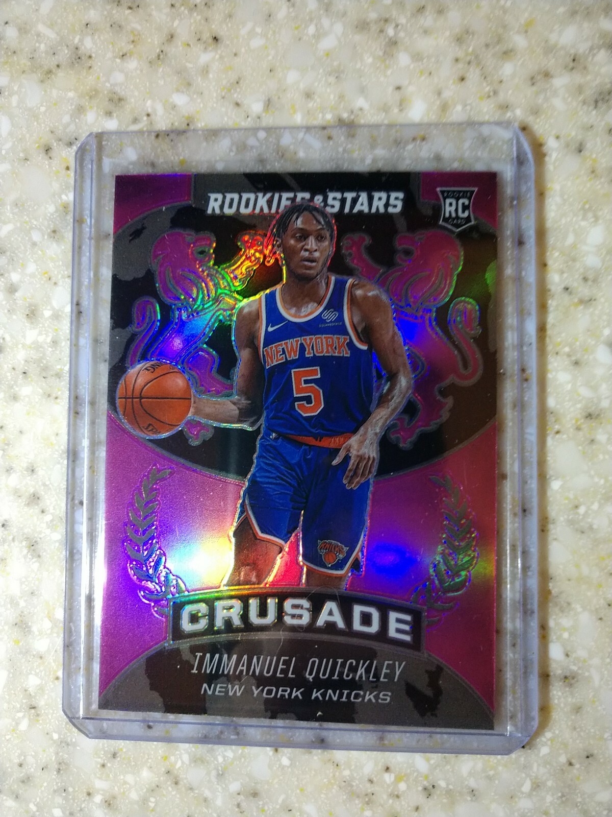 2020-21 PANINI CHRONICLES CRUSADE Pink PRIZM RC #539  IMMANUEL QUICKLEY KNICKS