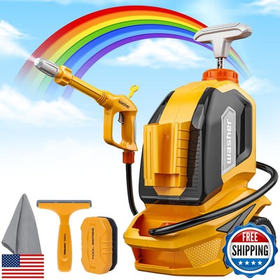 Kids Clean Car Wash Toy - Kids Power Washer with Scraper Sponge Towel, Manual