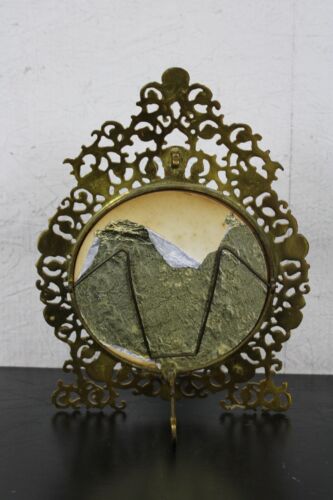 Vintage Virginia Metalcrafters Solid Brass Baroque Filigree Vanity Table Mirror - Picture 5 of 12