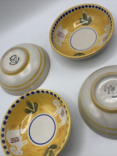 Vietri Sul Mare SOLIMENE 6” Hand Painted Italy Cereal Bowls Lot Of 4 AMAZING - Picture 18 of 22
