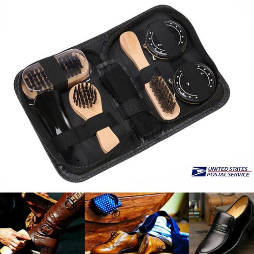 8PCS Shoe Cleaning Polish Shine Care Kits Set For Leather Boots Shoes Sneakers