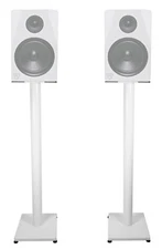 Pair Rockville RS37W 37" Steel Bookshelf Speaker/Studio Monitor Stands in White