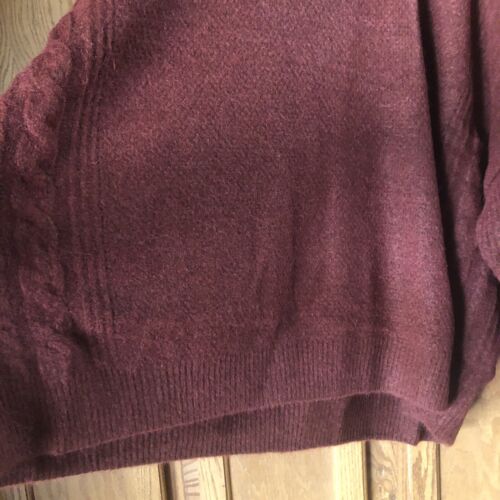 Madewell Crew Neck Cable Knit Sweater Alpaca Wool Blend Rust Brown Size 4X NWT - Picture 5 of 11